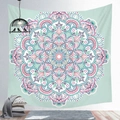 Bohemian mandala wall tapestry in mint green with symmetrical floral geometric patterns - Cgt019-24 / 95*73 (brushed Finish)