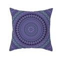 Boho Mandala throw pillow cover featuring purple and turquoise geometric ethnic patterns - Purple and Cyan Intertwined Mandala Style (TPR208-28)
