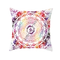 Bohemian Mandala peach skin cushion cover with purple Om meditation symbol - Colorful Om Symbol Mandala Style (TPR208-29)