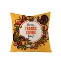 Polyester Thanksgiving pumpkin pillow cover with turkey and harvest wine motifs - 45x45cm (No Insert) / Happy Thanksgiving Turkey (JYM057-33)