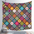 Colorful Bohemian patchwork Mandala tapestry with geometric patterns for wall decor - Bohemian Colorful Collage Mandala (CGT019-31) / 95x73cm Brushed Style