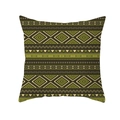 Bohemian mandala cushion cover with olive green and brown geometric tribal patterns - Olive Green Tribal Geometric Style (TPR208-35)
