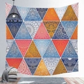 Bohemian Mandala wall tapestry with colorful geometric triangle patterns for home decor - Cgt019-32 / 95*73 (brushed Finish)