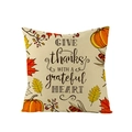 Square Thanksgiving pumpkin pillowcase with Give Thanks grateful heart text on white background - 45x45cm (No Insert) / Give Thanks Quote (JYM057-39)