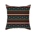Bohemian mandala square throw pillow cover with colorful geometric patterns on black fabric - Black Background Multicolor Geometric Style (TPR208-37)