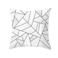 Housse de coussin carrée avec motifs géométriques modernes de polygones noirs et blancs - Style Géométrique Noir et Blanc (TPR191-1)