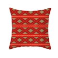 Boho Mandala peach skin square pillowcase with red ethnic geometric diamond patterns - Red and Black Diagonal Geometric Style (TPR208-39)