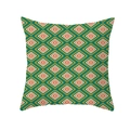 Bohemian mandala square pillowcase with green diamond patterns and peach skin texture - Dark Green Rhombus Ethnic Style (TPR208-40)
