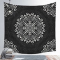 Bohemian black mandala tapestry with white cosmic star patterns for home wall decor - Black Starry Mandala (CGT019-39) / 95x73cm Brushed Style