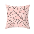 Housse de coussin rose avec lignes géométriques noires pour décoration de canapé - Ligne Noire Rose Clair Géométrique (TPR191-8)