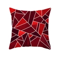 Housse de coussin carrée en peau de pêche avec motif mosaïque géométrique rougeâtre - Bloc de Couleur Brun Rouge Géométrique (TPR191-9)