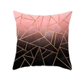 Housse de coussin géométrique rose et noir avec des lignes de marbre doré chic - Dégradé Rose Noir Ligne Dorée (TPR191-10)