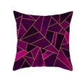 Housse de coussin carrée avec motifs géométriques marbrés violet et or moderne - Patchwork Violet Rouge Ligne Dorée (TPR191-11)