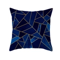 Housse de coussin géométrique moderne bleu marine avec des accents de lignes dorées - Patchwork Bleu Foncé Ligne Dorée (TPR191-21)