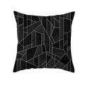 Housse de coussin géométrique noir et blanc moderne avec motif texture marbre - Géométrique Noir et Blanc Industriel (TPR191-36)