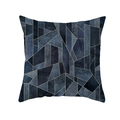 Housse de coussin moderne avec motif marbre bleu marine et accents de lignes dorées - Tons Foncés Ligne Dorée Géométrique (TPR191-39)
