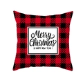 Christmas buffalo plaid pillow case with Merry Christmas text and deer motif design - Merry Christmas Lettering Plaid(TPR215-1)