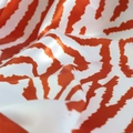 Luxurious 90x90cm orange and white zebra animal print satin silk scarf for women - Zebra Print With Orange Red Border