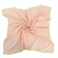 Detailed shot of pink plaid cotton scarf featuring metallic gold thread pattern - Snow Bud Pink