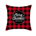 Red buffalo plaid Christmas pillow cover with black Merry Christmas deer head print - Merry Christmas Art Font(TPR215-7)