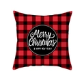 Red and black buffalo plaid Christmas pillow cover with Merry Christmas round logo - Red Black Plaid Christmas(TPR215-9)