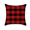 Square red and black buffalo plaid pillow cover with peach skin velvet texture for sofa - Classic Red Black Buffalo Plaid(TPR215-12)