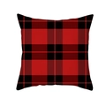 Classic red and black buffalo plaid square pillowcase with textured festive fabric - Red Black Check Fabric Texture(TPR215-13)