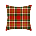 Square Christmas pillow case with classic red, green, and beige tartan plaid pattern - Multi Color Plaid Design(TPR215-15)