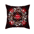 Red and black tartan Christmas pillowcase with Merry Christmas wreath print - Christmas Leaf Wreath Design(TPR215-22)