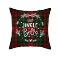 Christmas cushion cover featuring Jingle Bells text and red green tartan plaid pattern - Jingle Bells Pine Branches(TPR215-23)