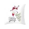 Holly Jolly kerst kussensloop met kerstman en feestelijk boom ontwerp vierkant - Holly Jolly Kerstman Stijl (TPR218-2) / 45*45cm (Zonder kussenvulling)