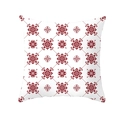 Square red geometric snowflake pattern pillowcase on white peach skin fabric - Cross Stitch Geometric(TPR215-26)