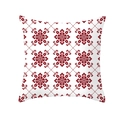 Christmas pillow cover with red geometric Nordic embroidery style on white fabric - Ethnic Style Symmetrical(TPR215-27)