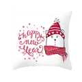 White Christmas pillowcase with cartoon bear and Happy New Year text print - Scarf White Bear Happy New Year Style (TPR218-5) / 45*45cm (Insert Not Included)