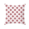 Square Christmas pillowcase featuring red pixel-style snowflake patterns on a white background - Nordic Pixel Snowflake(TPR215-28)