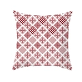 Square Christmas cushion cover featuring deep red pixelated geometric snowflake pattern - Winter Pixel Geometric(TPR215-29)