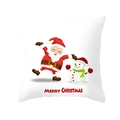Christmas square pillowcase with cartoon Santa and Snowman on white background - Santa and Snowman Combo Style (TPR218-10) / 45*45cm (Insert Not Included)