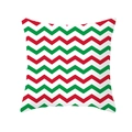 Square Christmas pillowcase with red, green, and white chevron pattern on fabric - Red Green White Chevron(TPR215-32)