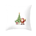 White square peach skin pillowcase with colorful Christmas tree and Santa Claus print - Christmas Tree and Gift Box Santa Style (TPR218-11) / 45*45cm (Insert Not Included)