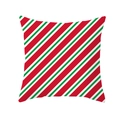Christmas square pillow cover with festive red, green and white diagonal stripe design - Red Green White Stripe(TPR215-33)
