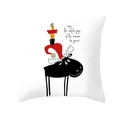 White square Christmas pillowcase with cartoon reindeer in Santa hat and gift boxes - Gift Box Christmas Deer Style (TPR218-12) / 45*45cm (Insert Not Included)