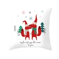 Square peach skin pillowcase featuring festive hand-drawn foxes and holiday text - Holding Hands Foxes Illustration Style (TPR218-15) / 45*45cm (Insert Not Included)
