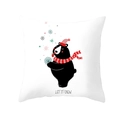 Christmas peach skin pillowcase with cartoon black bear and Let It Snow winter theme - Snowflake Catching Bear Let it snow Style (TPR218-16) / 45*45cm (Insert Not Included)
