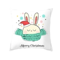 Square Christmas peach skin pillowcase with cute bunny wearing santa hat and stars - Cute Rabbit Merry Christmas Style (TPR218-21) / 45*45cm (Insert Not Included)