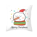 Cartoon snowman peach skin pillowcase with red hat and Merry Christmas text - Cartoon Snowman Merry Christmas Style (TPR218-24) / 45*45cm (Insert Not Included)