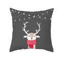 Cartoon reindeer Christmas pillowcase in dark grey peach skin fabric for holiday sofa decor - Dark Grey Cartoon Reindeer Style (TPR218-27) / 45*45cm (Insert Not Included)