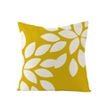Nordischer quadratischer Kissenbezug in Ingwergelb mit weißen handgezeichneten Blumen - Ingwer Großflächiges Blütenblatt (JYM092-31)