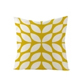 Detail der gelben und weißen geometrischen Blattmuster auf dem Polyester-Kissenbezug - Gelb Weiß Strahlendes Blatt (JYM092-33)