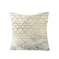 Nordischer quadratischer Kissenbezug mit goldenen Dreiecken und Marmortextur-Muster - Gold Grau Weiß Marmor Dreieck (JYM092-40)
