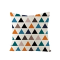 Detailansicht des nordischen geometrischen Dreiecksmusters auf hochwertigem Kissenbezug aus Polyester - Mehrfarbiges Geometrisches Dreieck (JYM092-16)